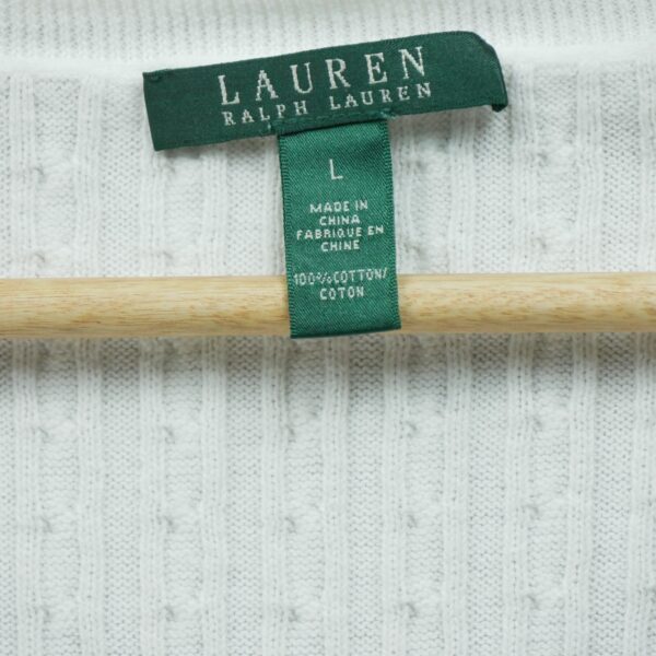 Pull femme manches courtes blanc Polo Ralph Lauren Col Rond