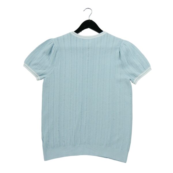 Pull femme manches courtes bleu clair Polo Ralph Lauren Col Rond