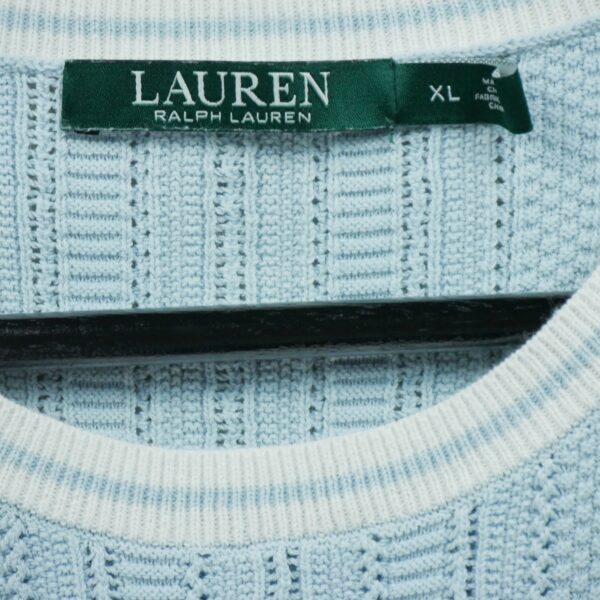 Pull femme manches courtes bleu clair Polo Ralph Lauren Col Rond
