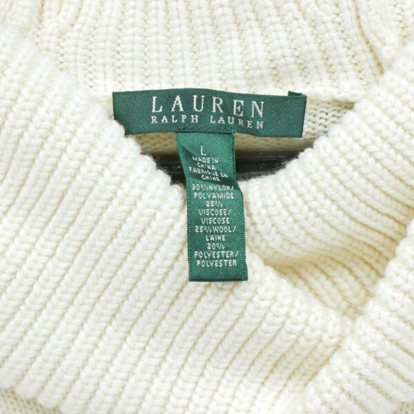Pull femme manches longues beige Polo Ralph Lauren Col Montant