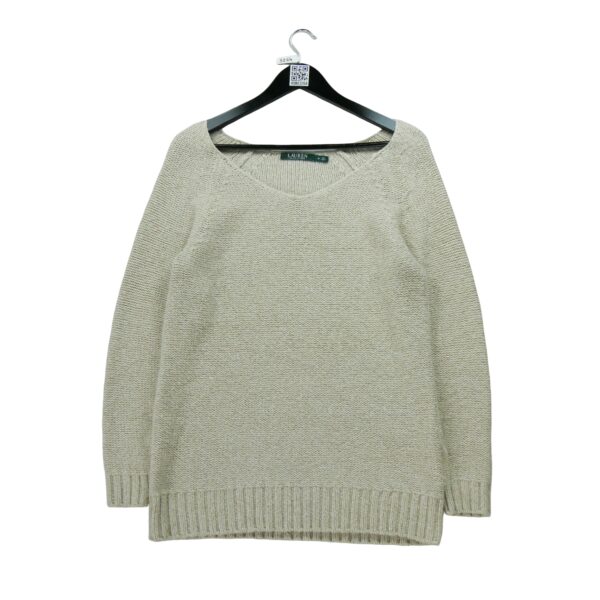 Pull femme manches longues beige Polo Ralph Lauren Col Rond