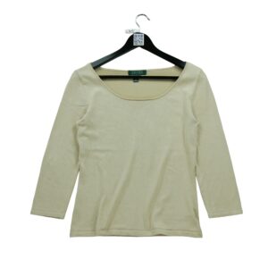 Pull femme manches longues beige Polo Ralph Lauren Col Rond