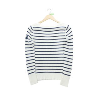 Pull femme manches longues beige Polo Ralph Lauren Motif a rayures Col Rond