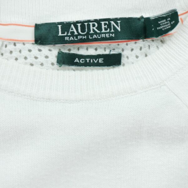 Pull femme manches longues blanc Polo Ralph Lauren Col Rond