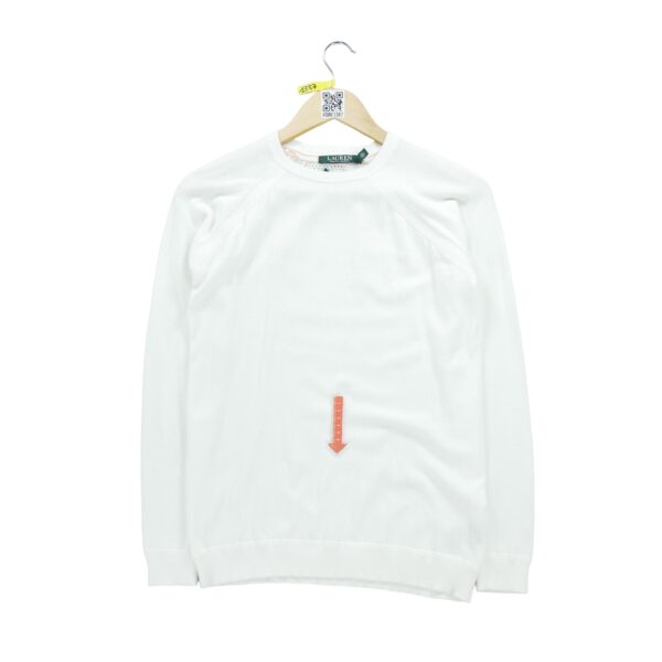 Pull femme manches longues blanc Polo Ralph Lauren Col Rond