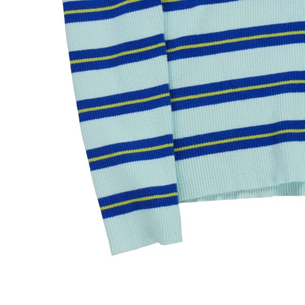 Pull femme manches longues bleu clair Polo Ralph Lauren Motif a rayures Col Rond