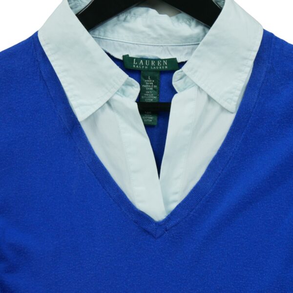 Pull femme manches longues bleu Polo Ralph Lauren Col Polo