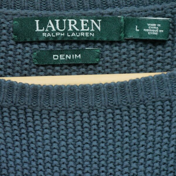 Pull femme manches longues bleu Polo Ralph Lauren Col Rond