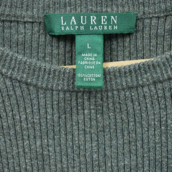 Pull femme manches longues gris Polo Ralph Lauren Col Rond