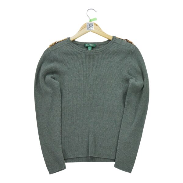 Pull femme manches longues gris Polo Ralph Lauren Col Rond