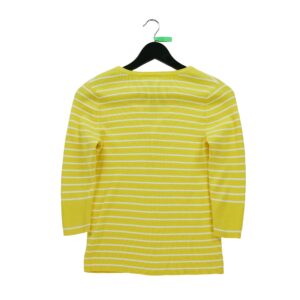 Pull femme manches longues jaune Polo Ralph Lauren Motif a rayures Col V