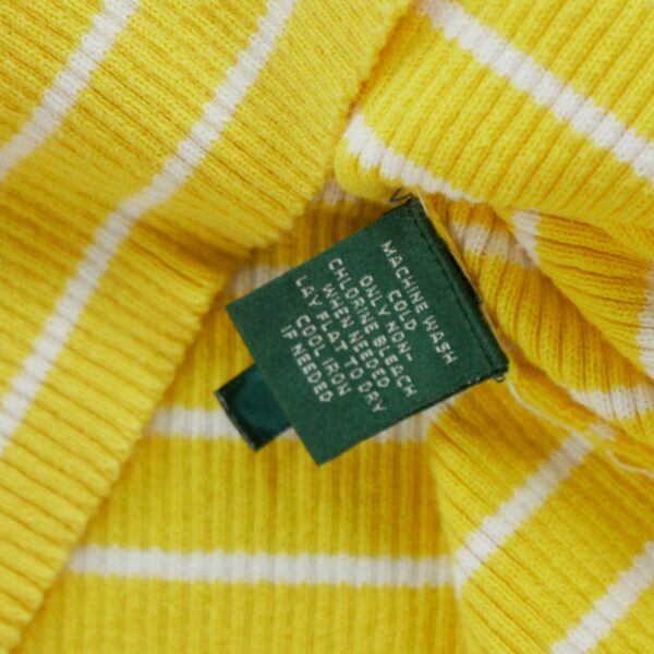 Pull femme manches longues jaune Polo Ralph Lauren Motif a rayures Col V
