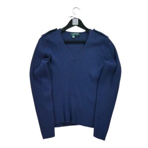 Pull femme manches longues marine Polo Ralph Lauren Col V