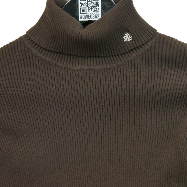 Pull femme manches longues marron Polo Ralph Lauren Col Roule
