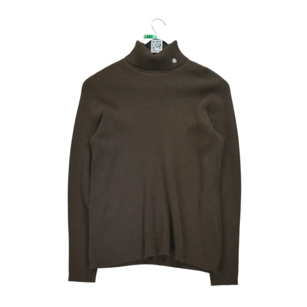 Pull femme manches longues marron Polo Ralph Lauren Col Roule