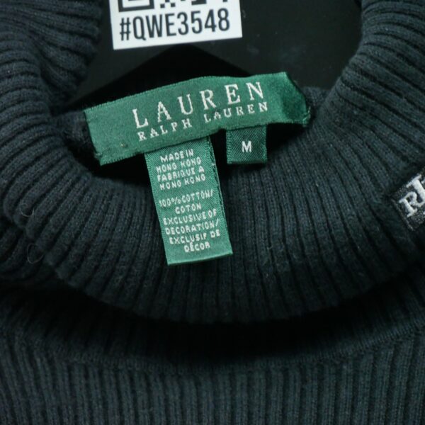 Pull femme manches longues noir Polo Ralph Lauren Col Roule