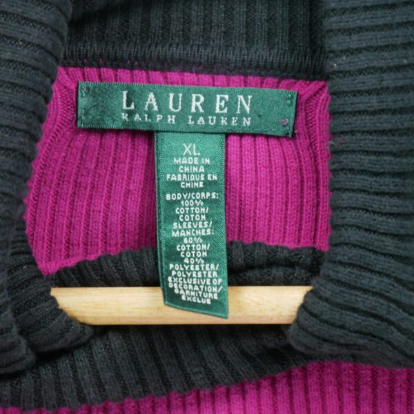 Pull femme manches longues noir Polo Ralph Lauren Col Roule