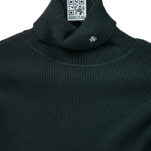 Pull femme manches longues noir Polo Ralph Lauren Col Roule