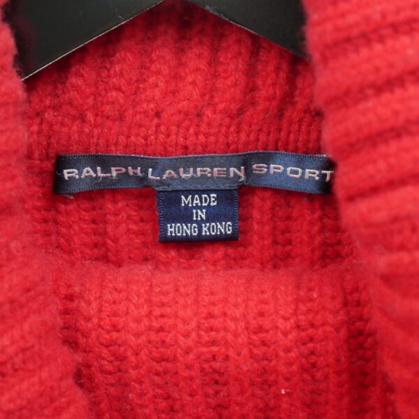 Pull femme manches longues rouge Polo Ralph Lauren Col Roule