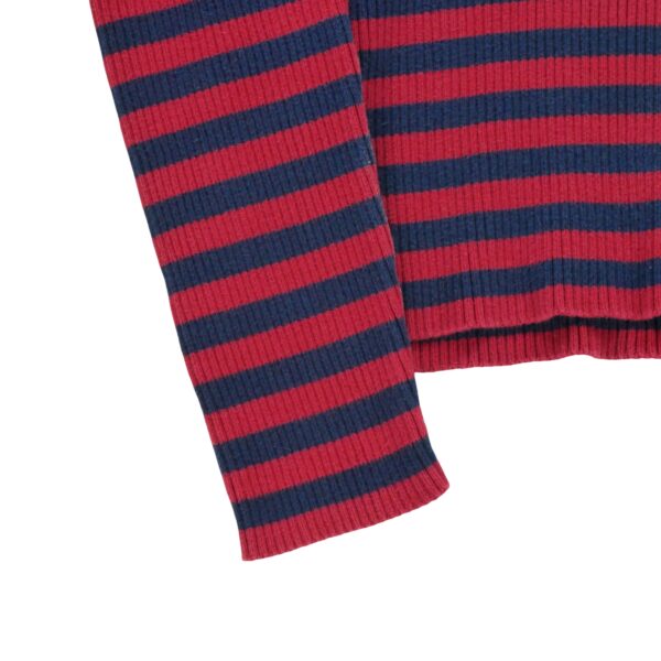 Pull femme manches longues rouge Polo Ralph Lauren Motif a rayures Col Roule