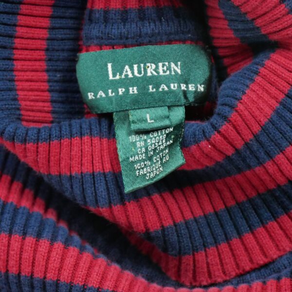 Pull femme manches longues rouge Polo Ralph Lauren Motif a rayures Col Roule
