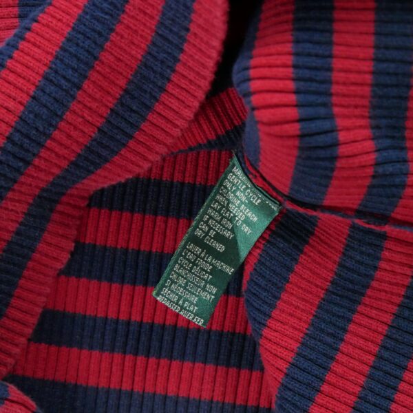 Pull femme manches longues rouge Polo Ralph Lauren Motif a rayures Col Roule