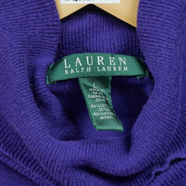 Pull femme manches longues violet Polo Ralph Lauren Col Roule