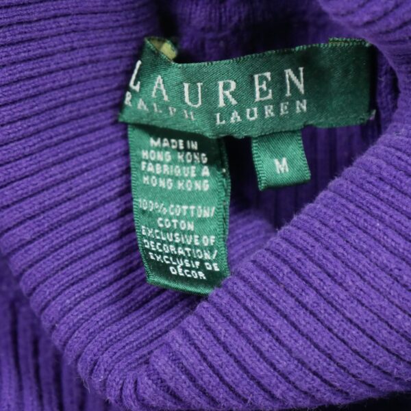 Pull femme manches longues violet Polo Ralph Lauren Col Roule
