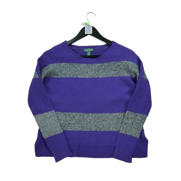 Pull femme manches longues violet Polo Ralph Lauren Motif a rayures Col Rond
