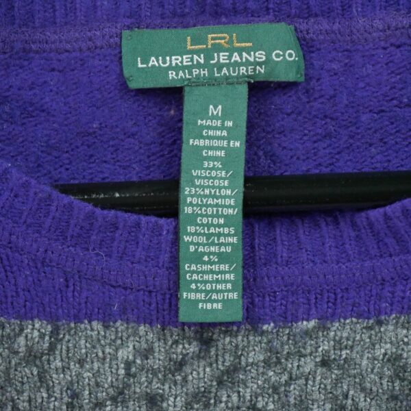Pull femme manches longues violet Polo Ralph Lauren Motif a rayures Col Rond