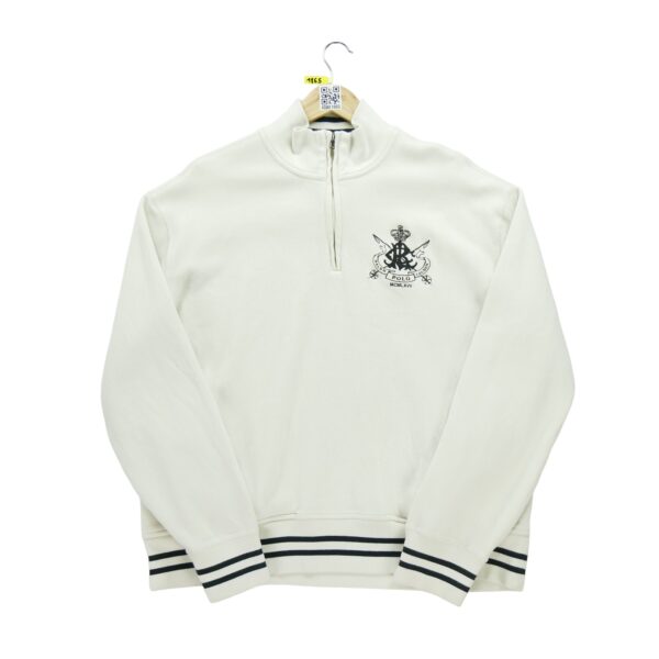 Pull homme manches longues beige Polo Ralph Lauren Col Montant