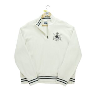 Pull homme manches longues beige Polo Ralph Lauren Col Montant