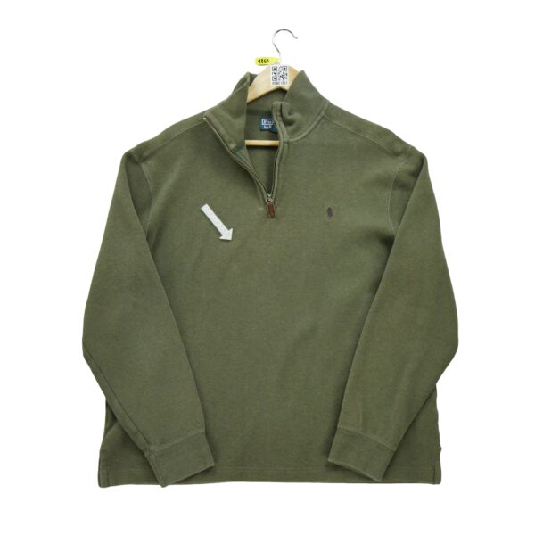Pull homme manches longues kaki Polo Ralph Lauren Col Montant