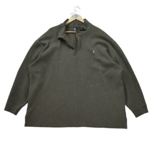 Pull homme manches longues marron Polo Ralph Lauren Col Montant
