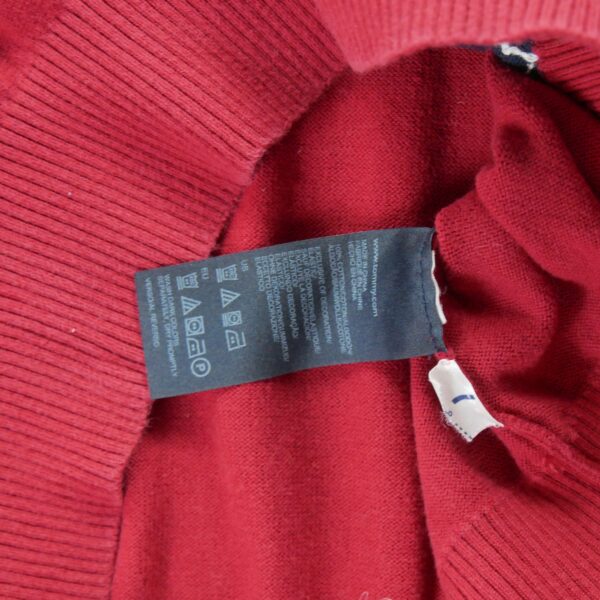 Pull homme manches longues rouge Tommy Hilfiger Motif a motifs Col V