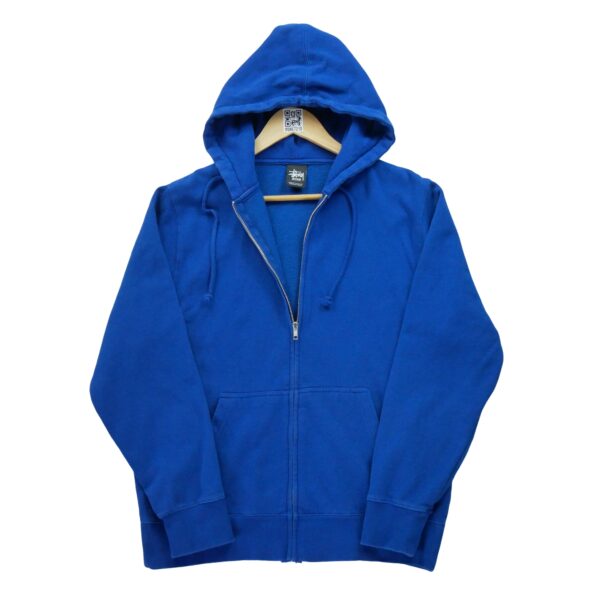 Sweat a capuche homme manches longues bleu Stussy Col Rond