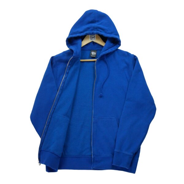Sweat a capuche homme manches longues bleu Stussy Col Rond