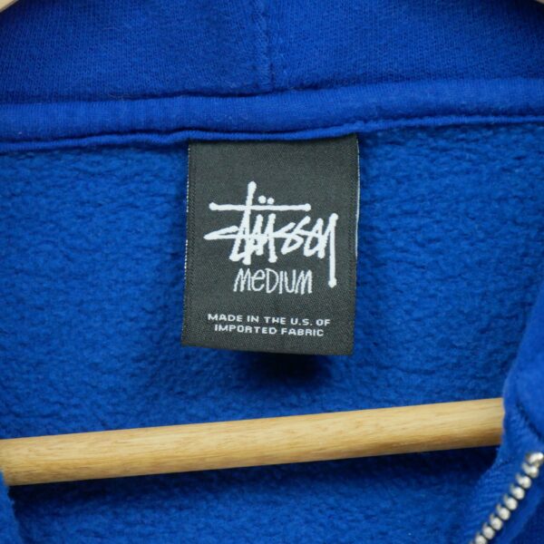 Sweat a capuche homme manches longues bleu Stussy Col Rond