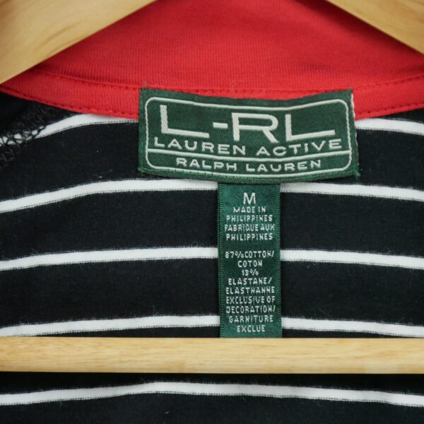 Sweat femme manches longues noir Polo Ralph Lauren Motif a rayures Col Montant