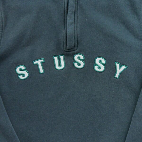 Sweat homme manches longues gris Stussy Col Montant