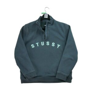 Sweat homme manches longues gris Stussy Col Montant