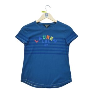 T shirt manches courtes femme bleu Polo Ralph Lauren Motif imprime Col Rond