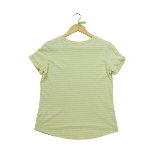 T shirt manches courtes femme jaune Polo Ralph Lauren Motif a rayures Col Rond