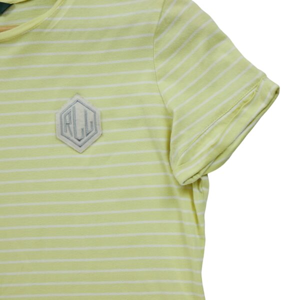 T shirt manches courtes femme jaune Polo Ralph Lauren Motif a rayures Col Rond