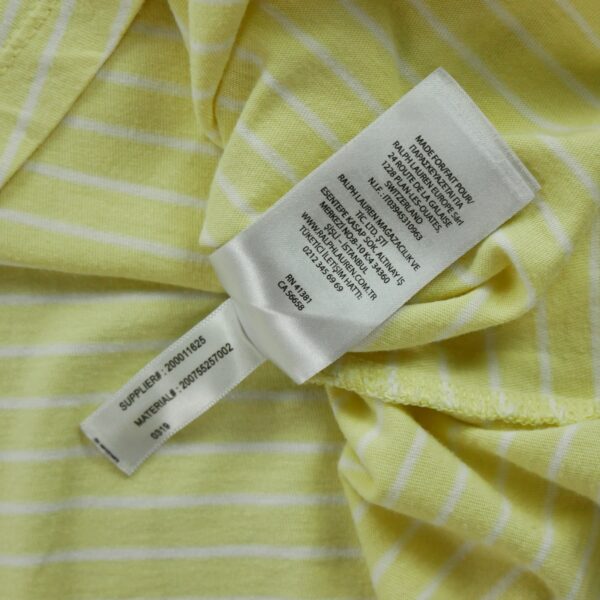 T shirt manches courtes femme jaune Polo Ralph Lauren Motif a rayures Col Rond