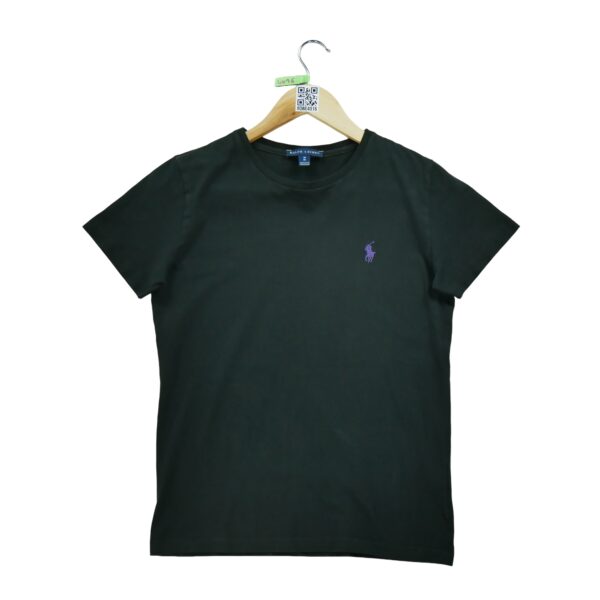 T shirt manches courtes femme noir Polo Ralph Lauren Col Rond