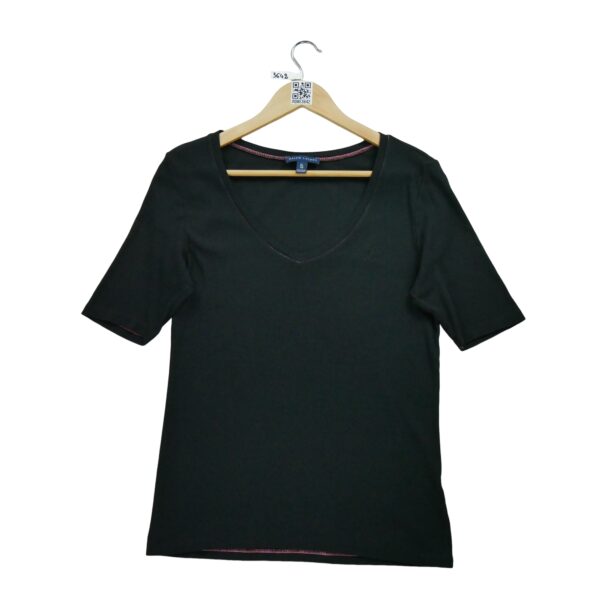 T shirt manches courtes femme noir Polo Ralph Lauren Col V