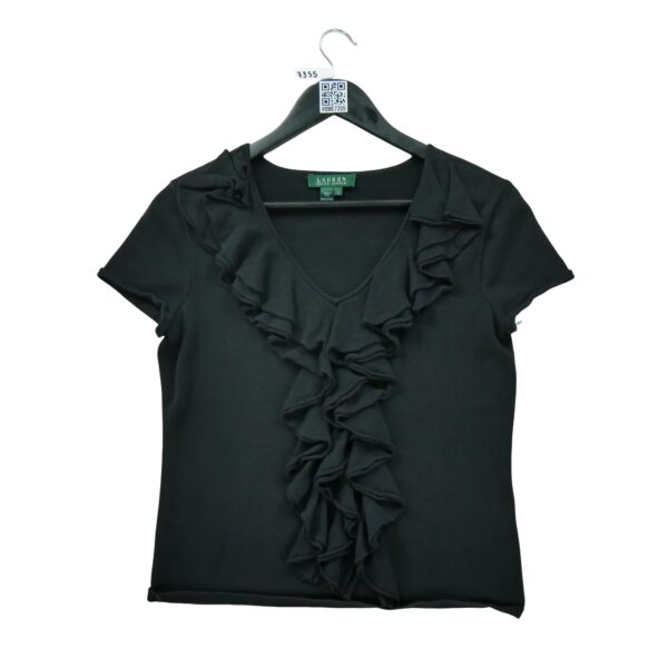 T shirt manches courtes femme noir Polo Ralph Lauren Col V