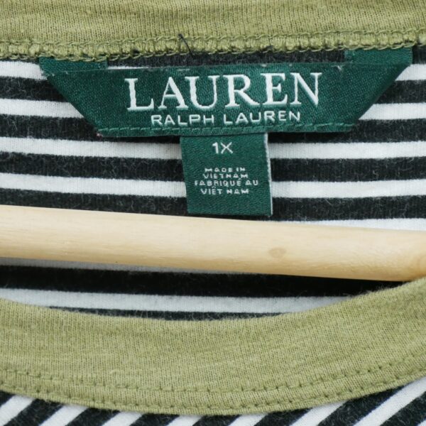 T shirt manches courtes femme noir Polo Ralph Lauren Motif a rayures Col Rond