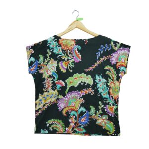 T shirt manches courtes femme noir Polo Ralph Lauren Motif imprime Col Rond